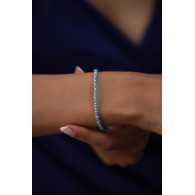 Damen-Armkette aus 925er Silber – Hellblauer Kristall – Schlichter Damenschmuck