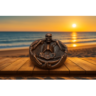 Skelett-Aschenbecher aus Kunstharz – Dunkelbraunes Design