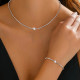 Silberfarbenes Schmuckset mit Zirkonia – Halskette & Armband für jeden Anlass