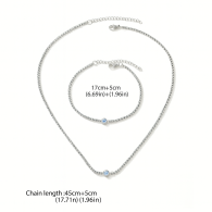Silberfarbenes Schmuckset mit Zirkonia – Halskette & Armband für jeden Anlass