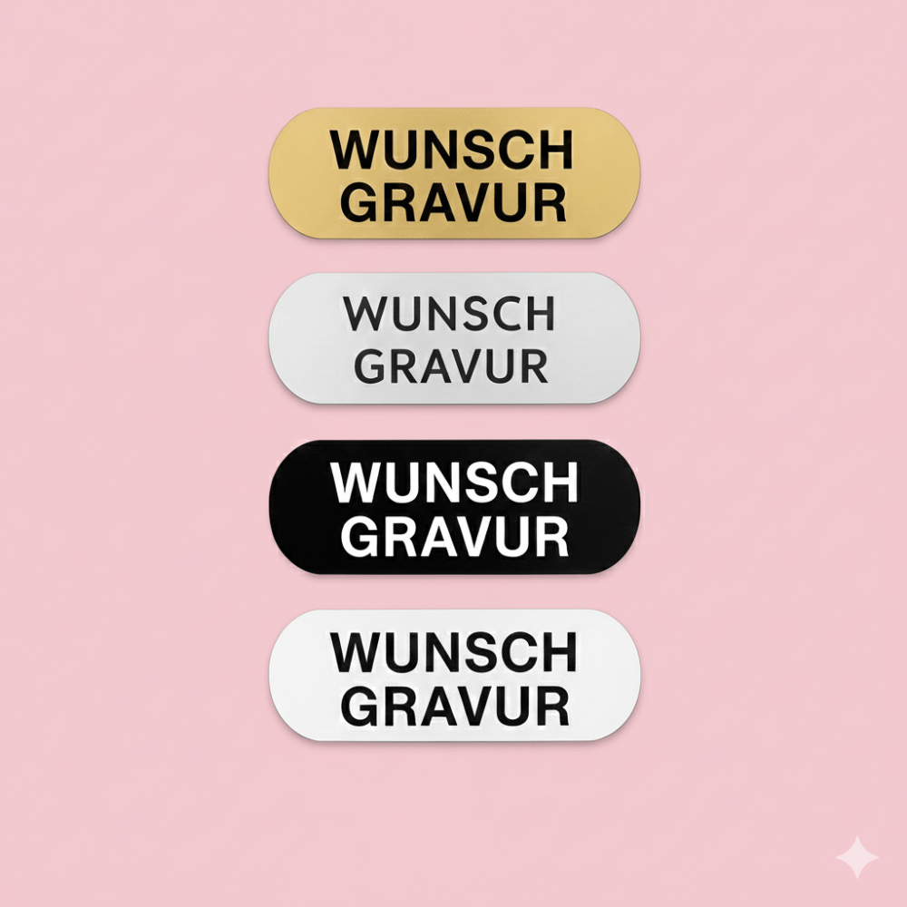 Namensschild mit Gravur – Türschild, Klingelschild & Briefkastenschild – selbstklebend