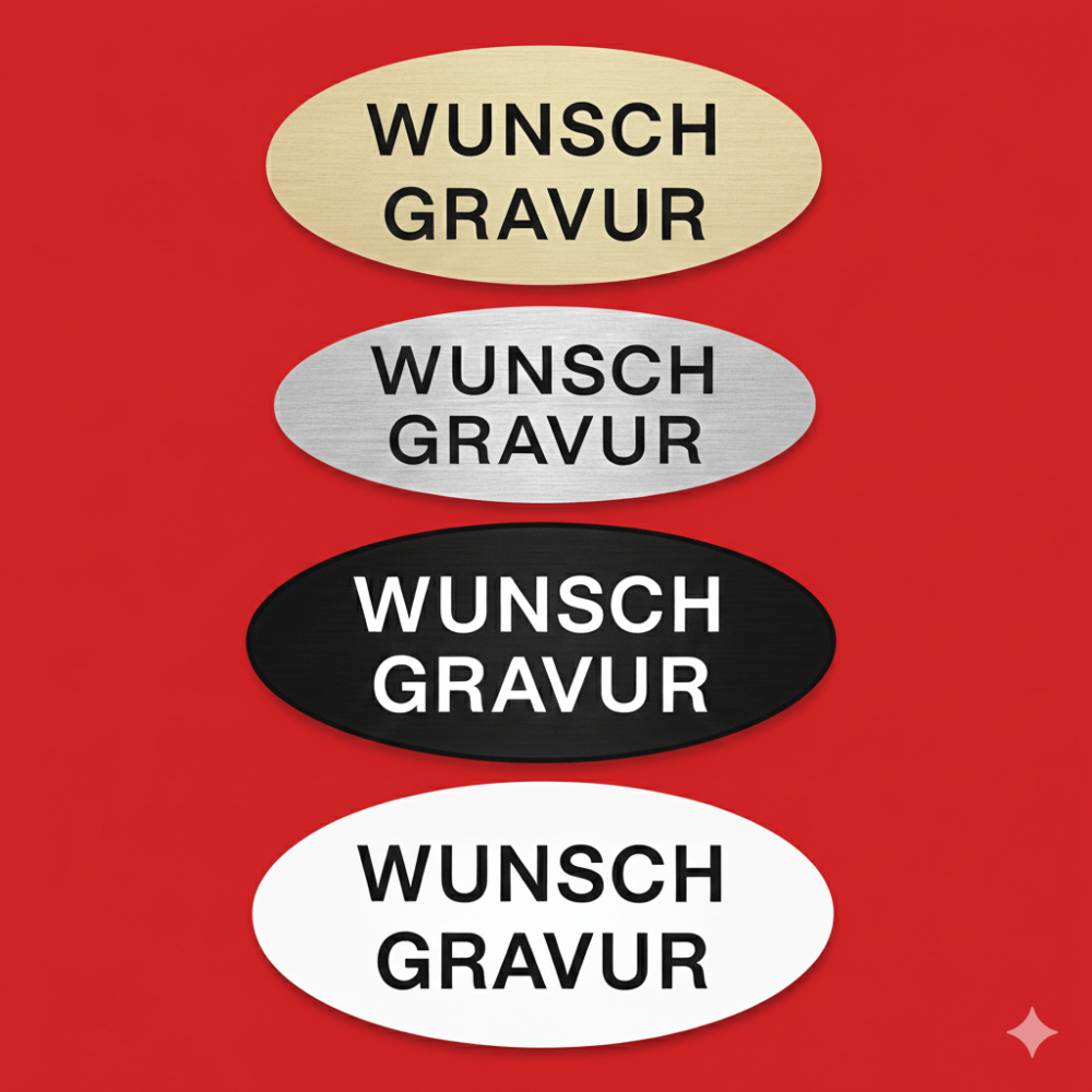 Namensschild mit Gravur – Türschild, Klingelschild & Briefkastenschild – selbstklebend