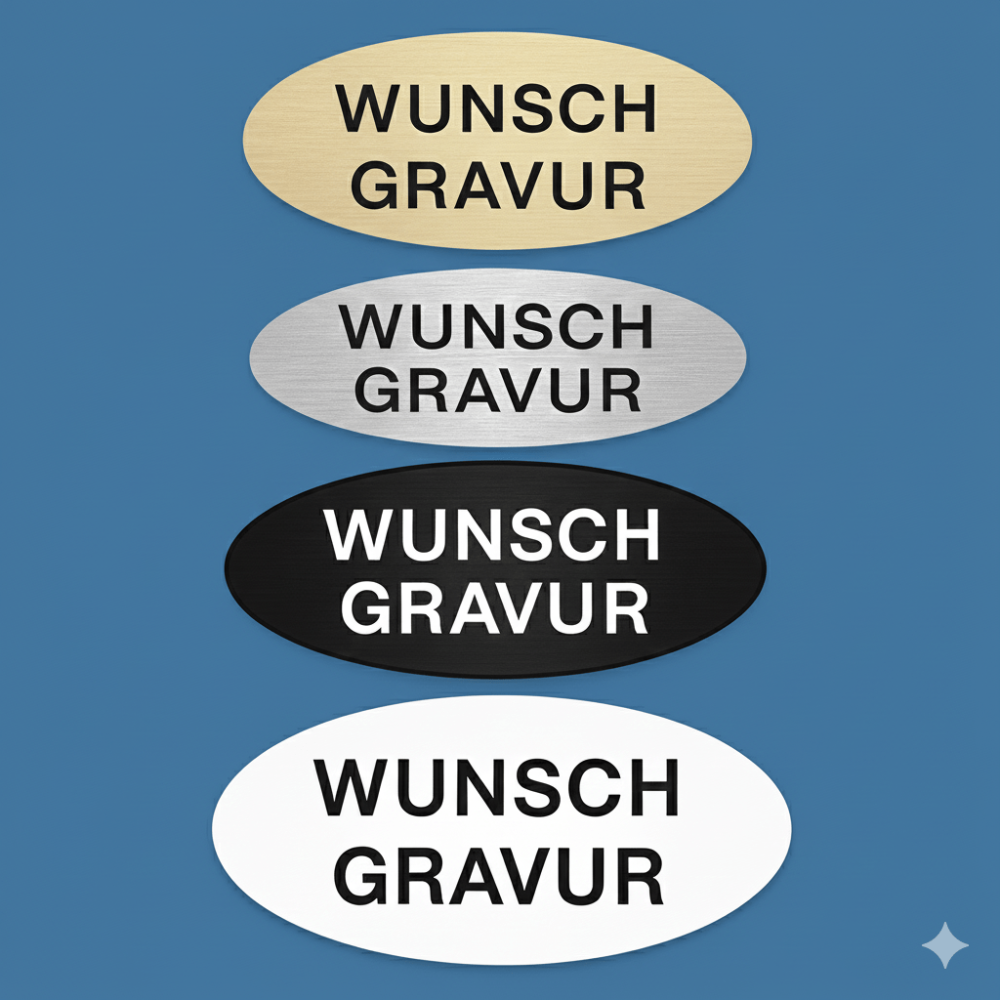 Namensschild mit Gravur – Türschild, Klingelschild & Briefkastenschild – selbstklebend