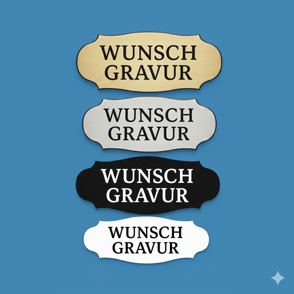 Namensschild mit Gravur – Türschild, Klingelschild & Briefkastenschild – selbstklebend
