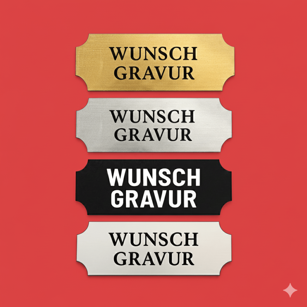 Namensschild mit Gravur – Türschild, Klingelschild & Briefkastenschild – selbstklebend