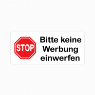 4er Set STOP Aufkleber – Bitte keine Werbung einwerfen – 5,5 x 2 cm