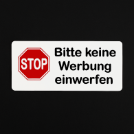 4er Set STOP Aufkleber – Bitte keine Werbung einwerfen – 5,5 x 2 cm