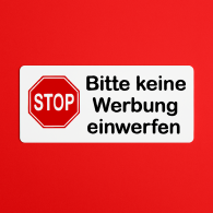 4er Set STOP Aufkleber – Bitte keine Werbung einwerfen – 5,5 x 2 cm