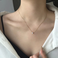 Damen Halskette Edelstahl Gold/Silber Zirkonia Anhänger Choker verstellbar